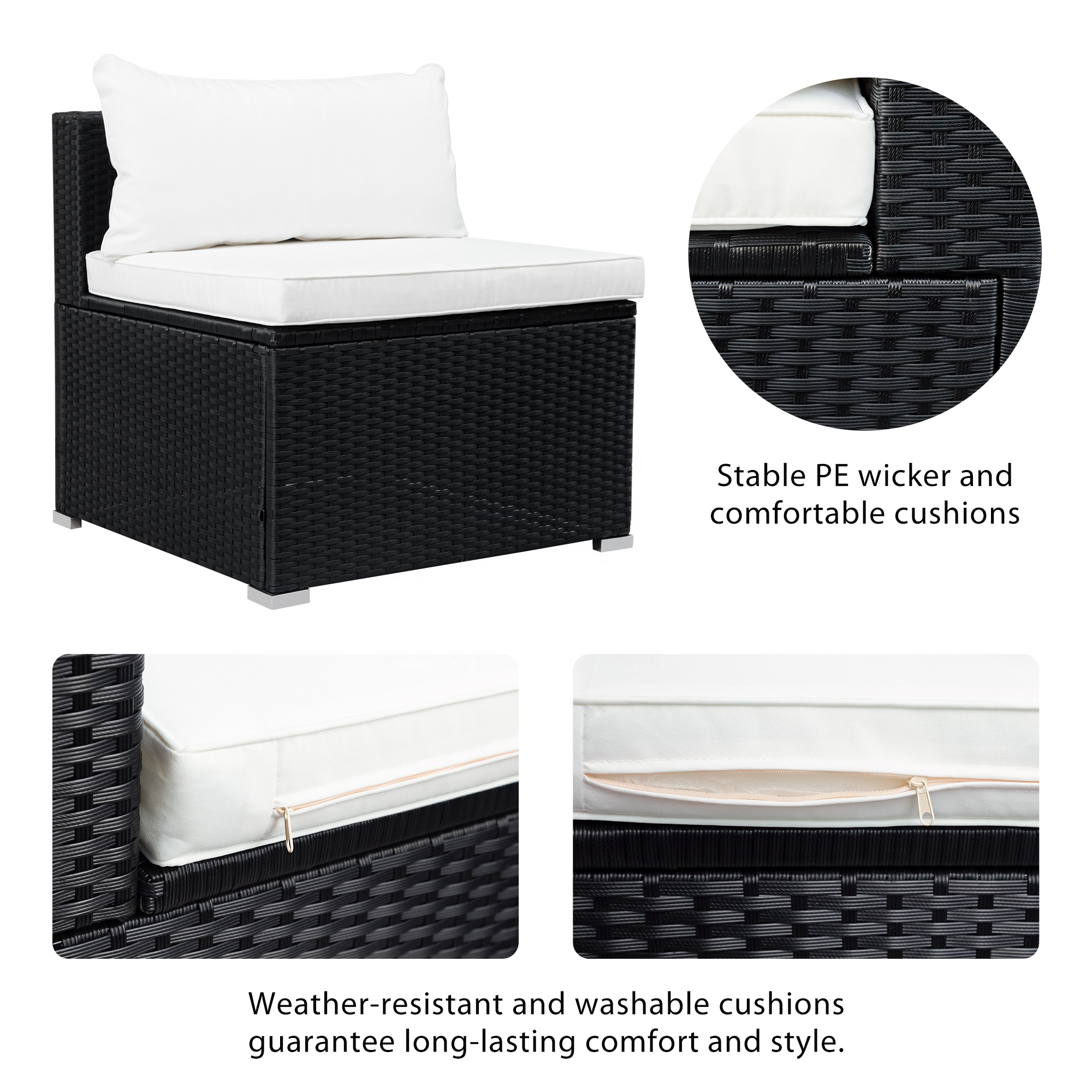 Large Size Patio Garden Sectional Combination Wicker Leisure Rattan Sofa Set Furniture for Party Peo