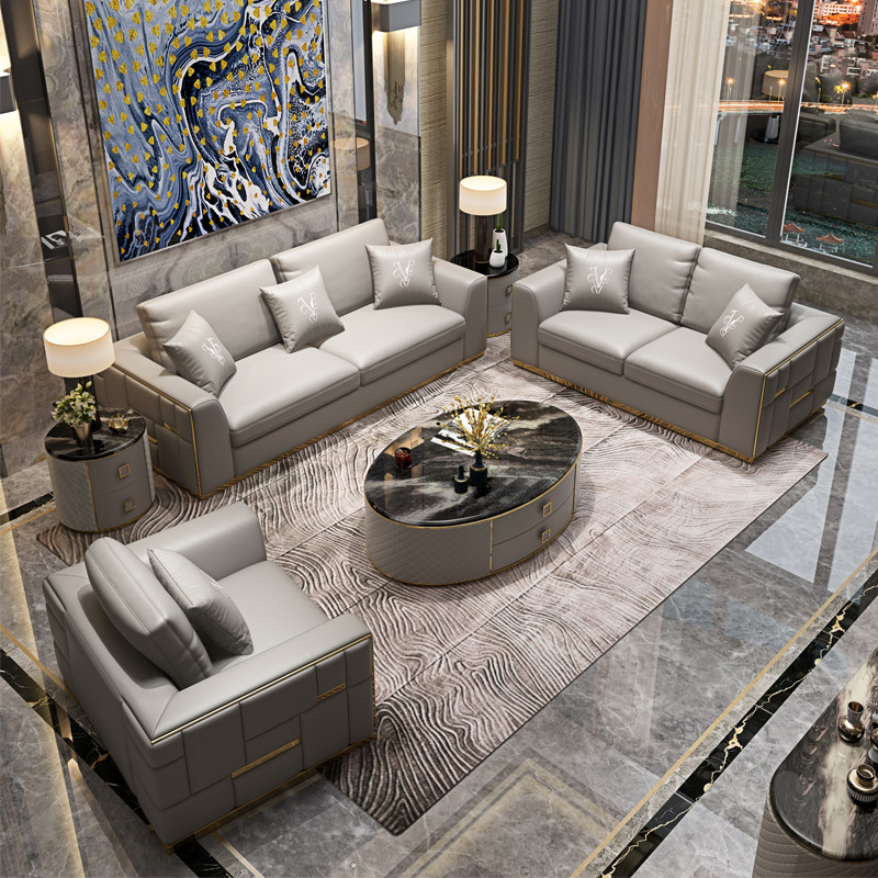 good quality Luxury leather sofa set living room furniture cheap living room sofas sleeper home furn