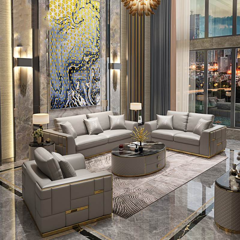 good quality Luxury leather sofa set living room furniture cheap living room sofas sleeper home furn