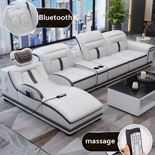 Factory modern On Sales Fancy New Model 7 Seater couch Leather Sofa Living Room Furniture U shaped h