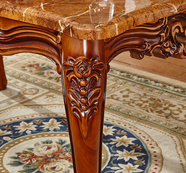 Hand Carved 6 Piece Dining Set Wooden Frame Table And Chair Set For Kitchen Room Dining Room Home Fu