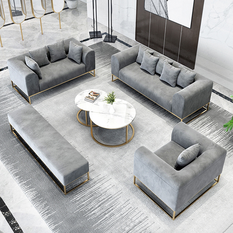 Latest Design Home Furniture Modern Design Couch Set Living Room Fabric Metal Frame Sofa Muebles de 
