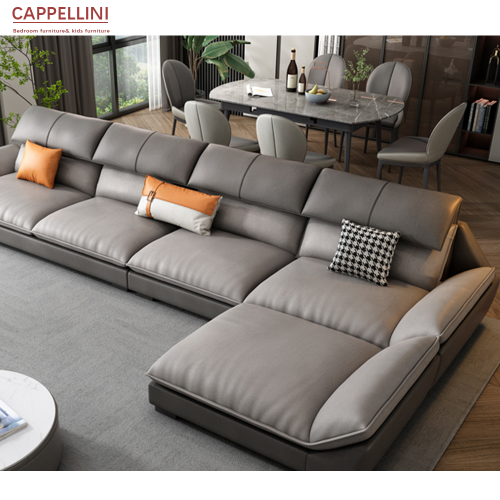 Modern Living Room Sofa Set Luxury Style Combination Custom Leather Sofa Furniture