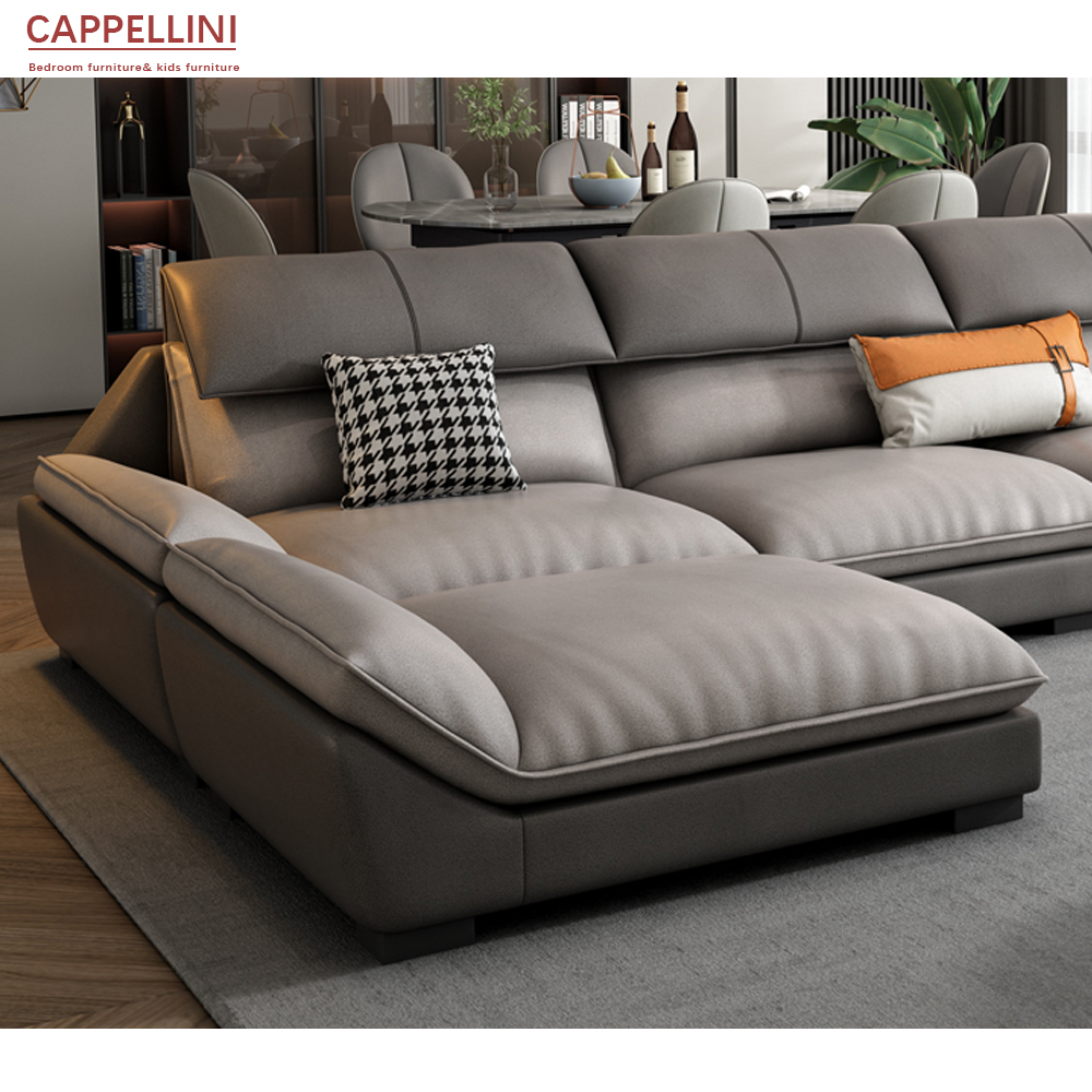 Modern Living Room Sofa Set Luxury Style Combination Custom Leather Sofa Furniture