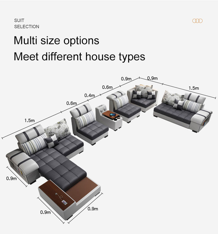Customizable Furniture Factory Provided Living Room Sofas/Fabric Sofa Bed Royal Sofa set 7 seater li