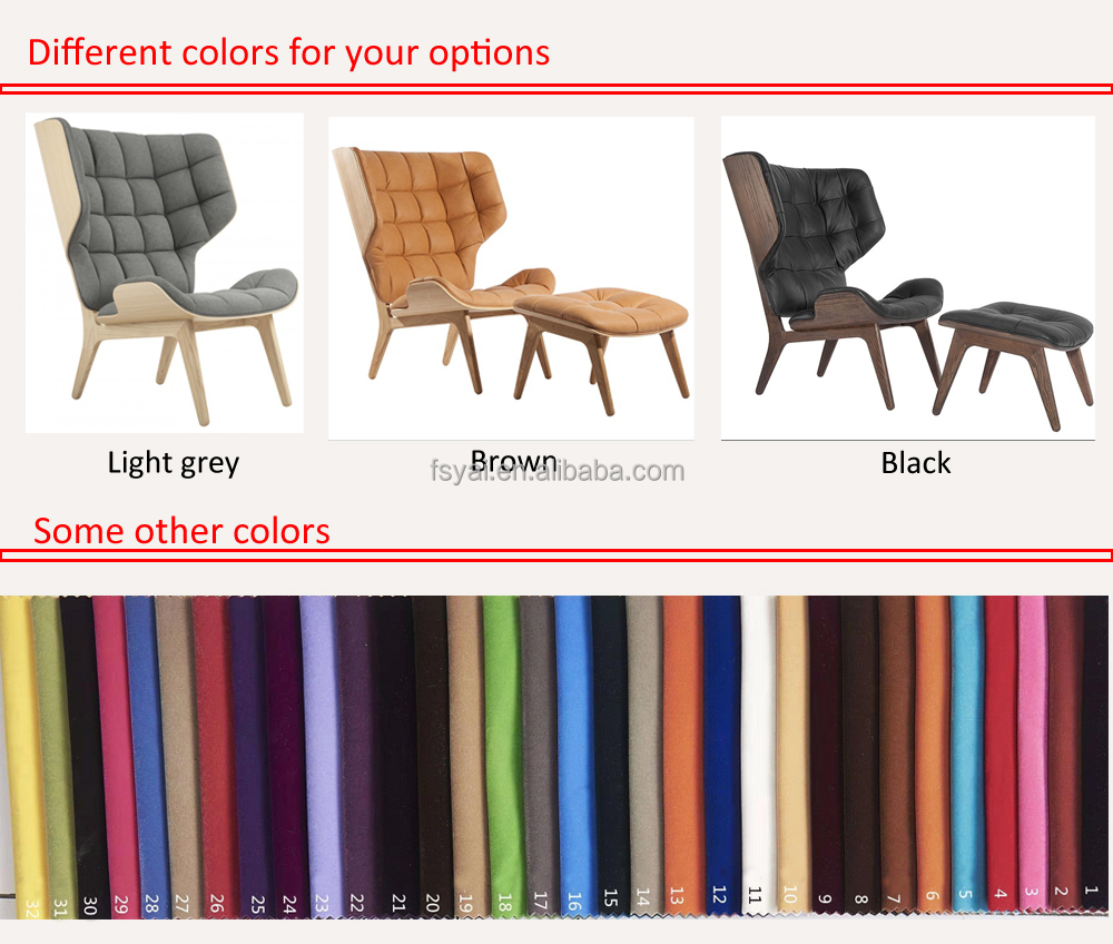 chaise Bentwood Upholstered new modern fashion office leisure Living Room Mammoth lounge chair with 