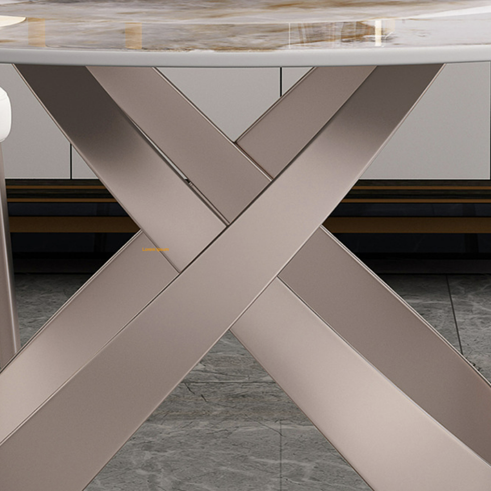 Italian Style Stainless Steel Dining Table with 6 Chairs bjflamingo Marble Dining Table For Living R