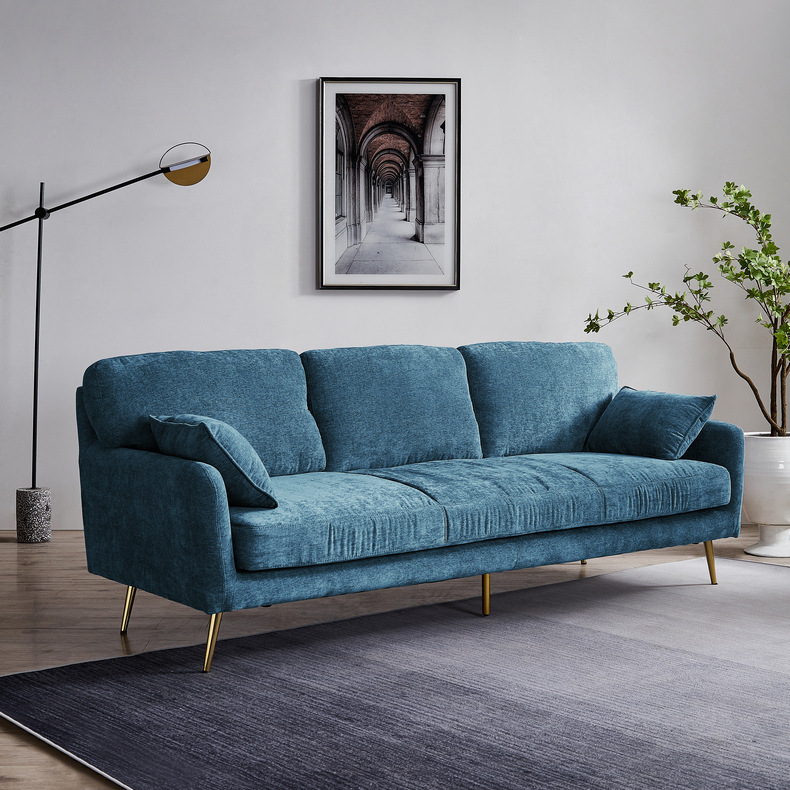2022 hot sale office sofa living room furniture leisure sofa three-person modern leather top layer c