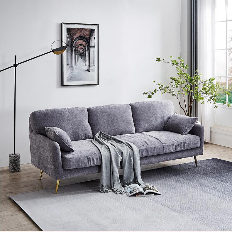 2022 hot sale office sofa living room furniture leisure sofa three-person modern leather top layer c