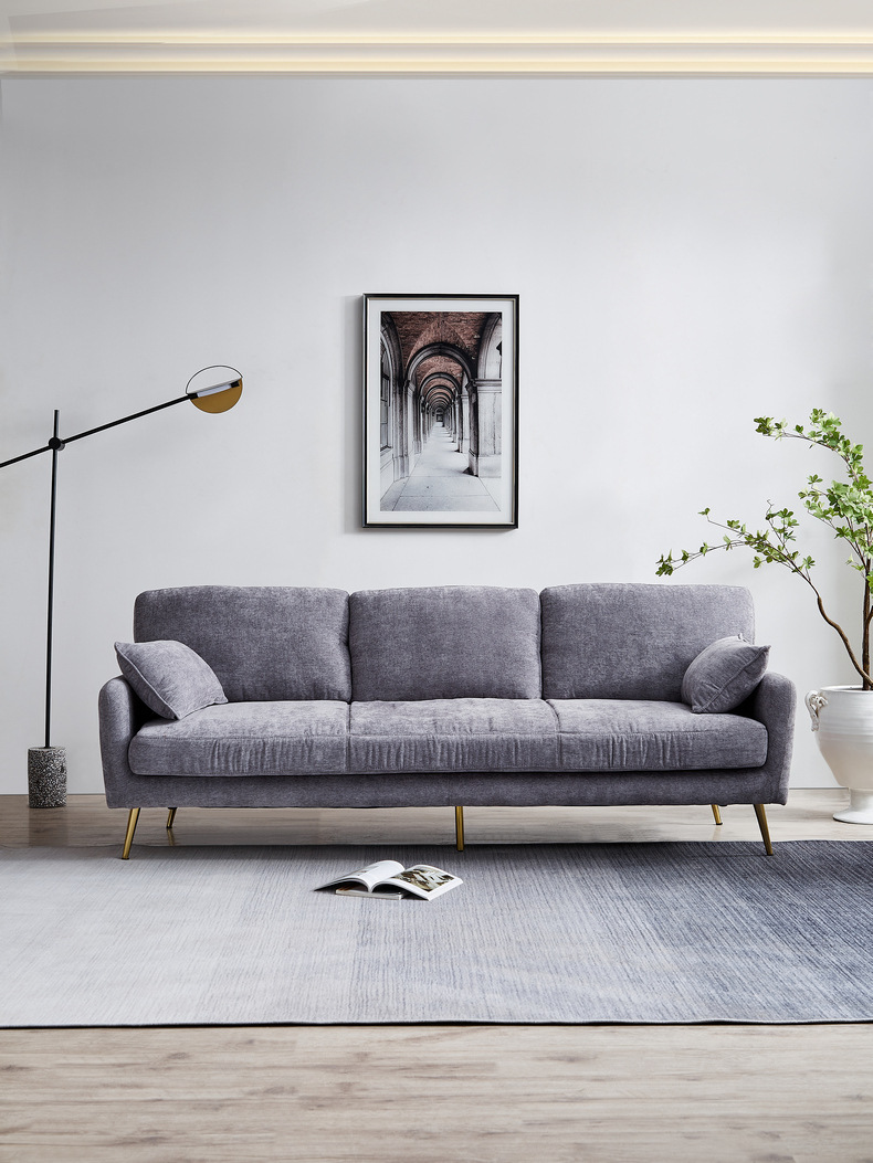2022 hot sale office sofa living room furniture leisure sofa three-person modern leather top layer c