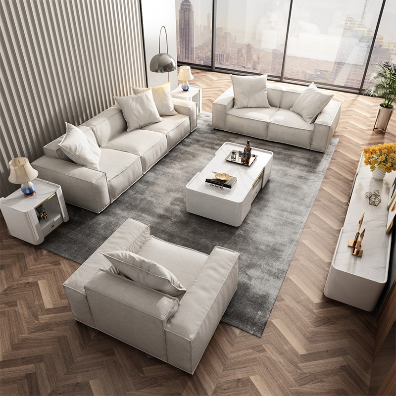 Nordic interior living room modern furniture technology fabric sofa