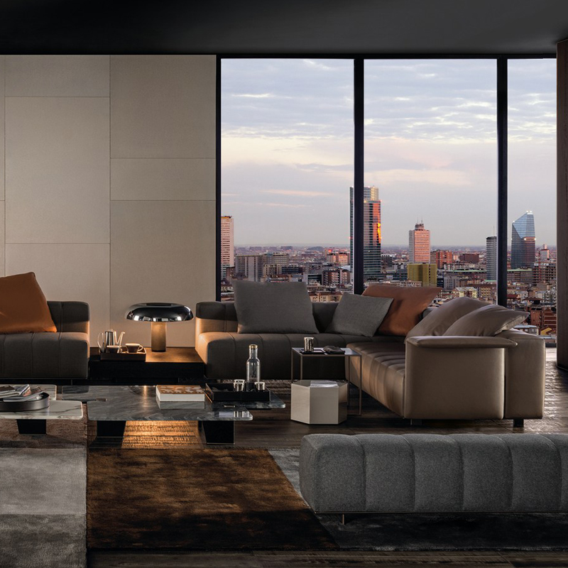 italian style sofa set living room furniture L Shape leather Sofa Piano creative Living Room Section