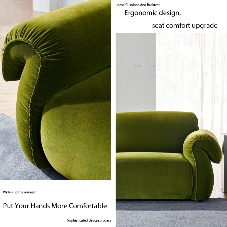 Factory Selling Green Living Room Sofas Fabric Luxury Modern Sofa Set Furniture For 3 Seater