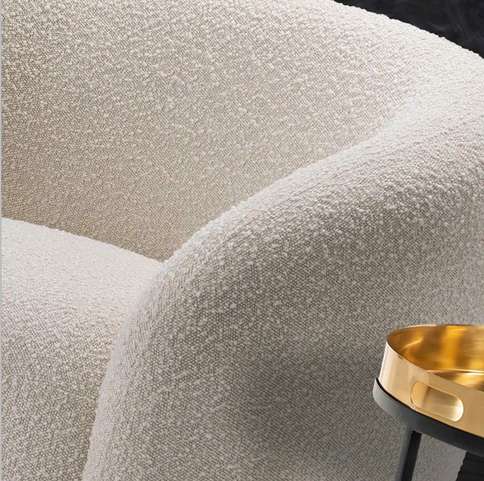 Cream Swivel Tub Chair Home Modern Fabric Chair Living Room Furniture