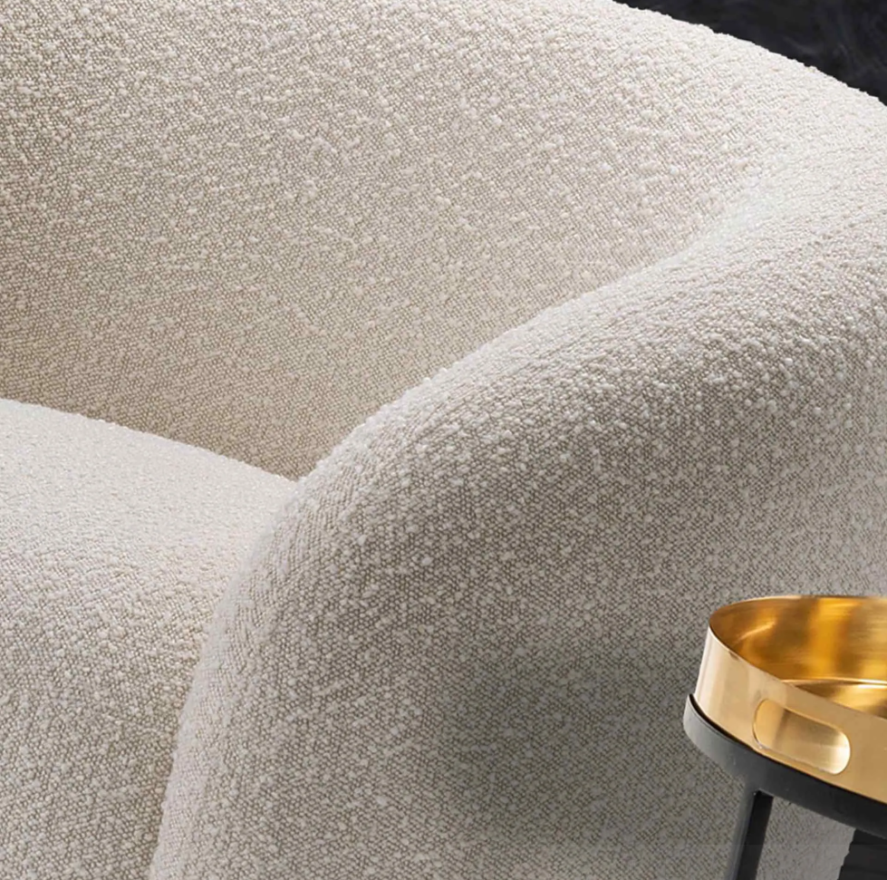 Cream Swivel Tub Chair Home Modern Fabric Chair Living Room Furniture