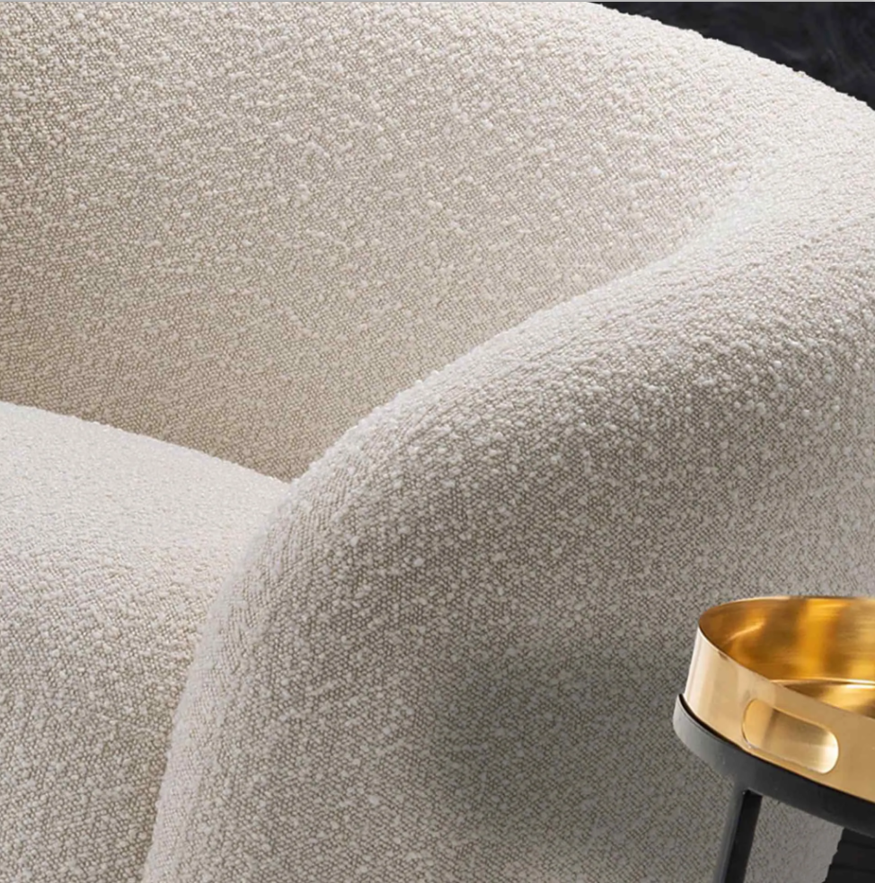 Cream Swivel Tub Chair Home Modern Fabric Chair Living Room Furniture