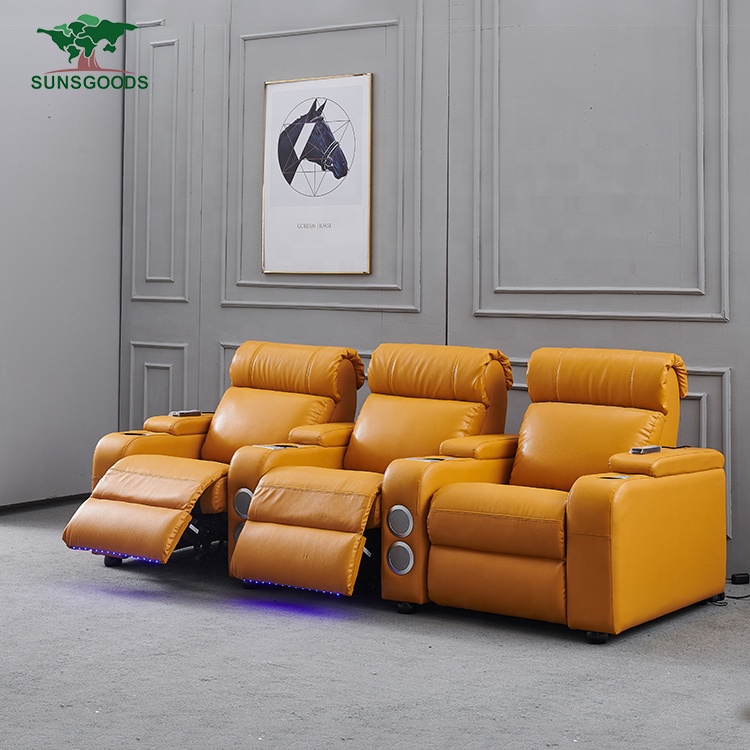 Custom Multicolor Powered Home Theater Sofa, Modern Home Theater Seating Lazy Boy