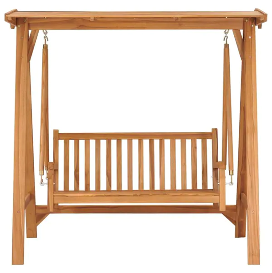 Patio Garden Outdoor Bali Teak Wood Carved Swing Patio Bench Chair Furniture made in Vietnam 2022