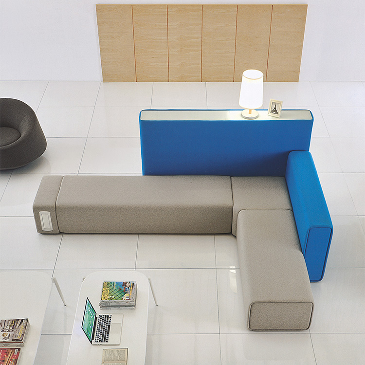 gray sectional leather office sofa waiting room sofa furniture