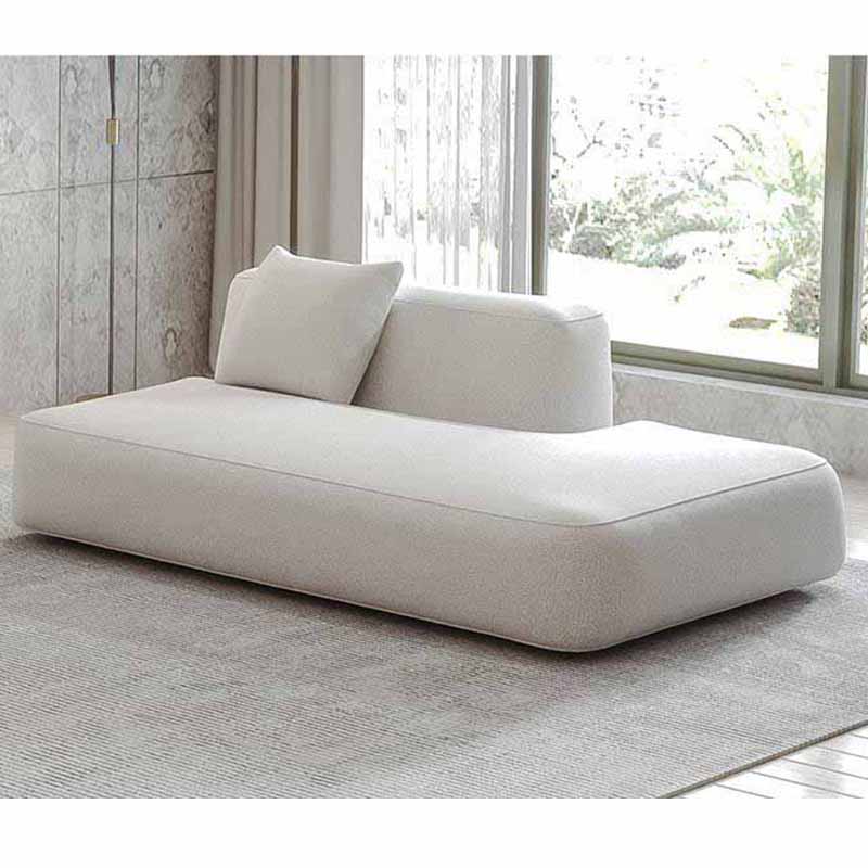 Italian style living room combination white leather sofa Nordic modern minimalist technology cloth f