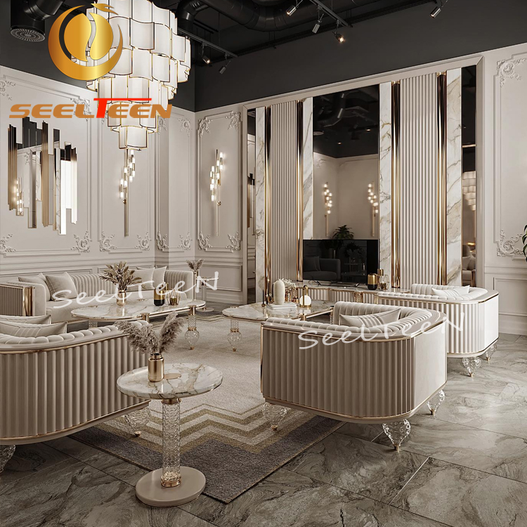 Middle East Home Furniture Living Room Luxury Sofa Set Furniture With Coffee Table