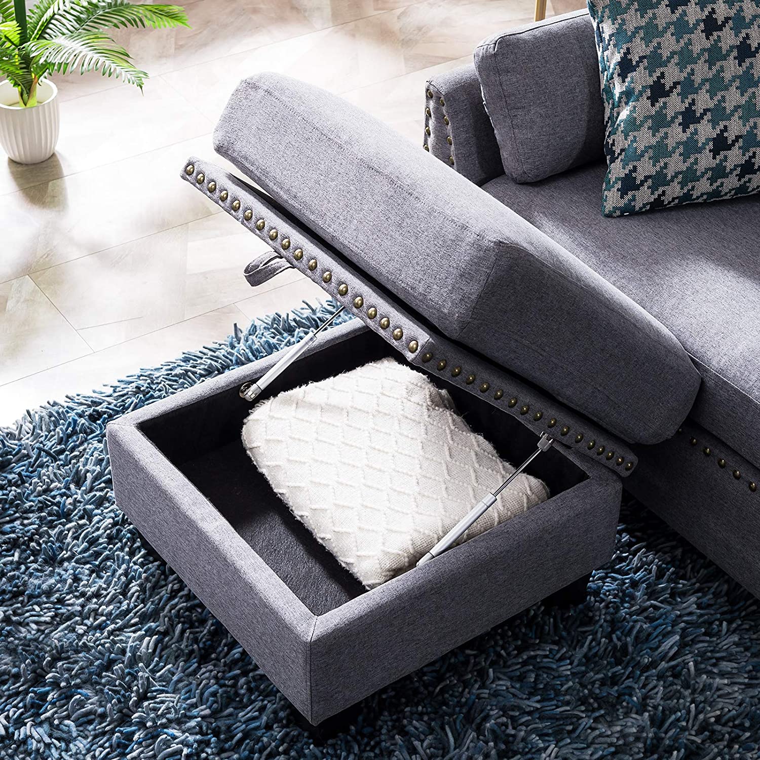 American Style home furniture fabric solid wood frame living room sofa sectional l shape capacity st