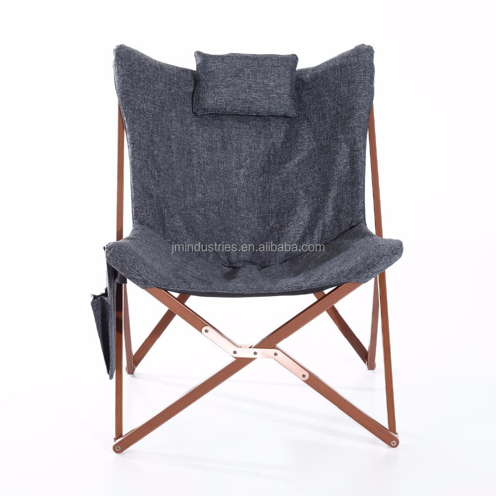 Wood Portable Fabric Folding Butterfly Chair With 