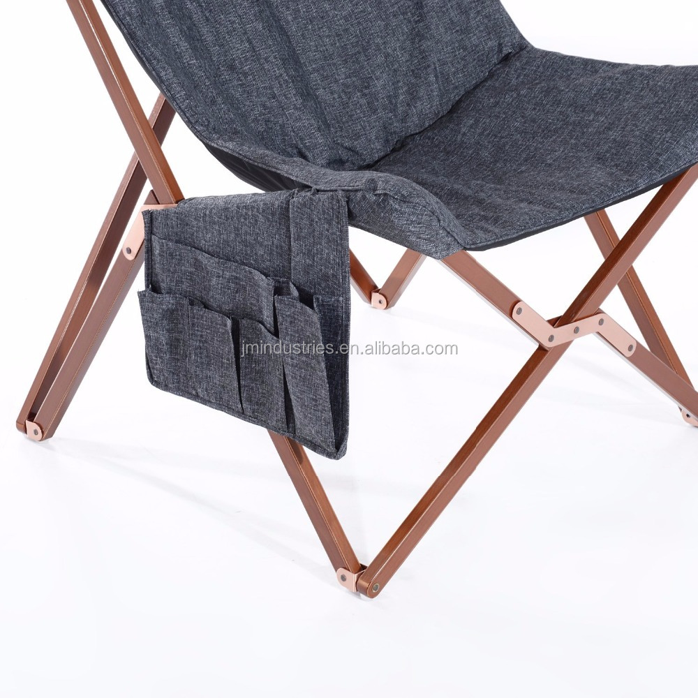 Wood Portable Fabric Folding Butterfly Chair With 