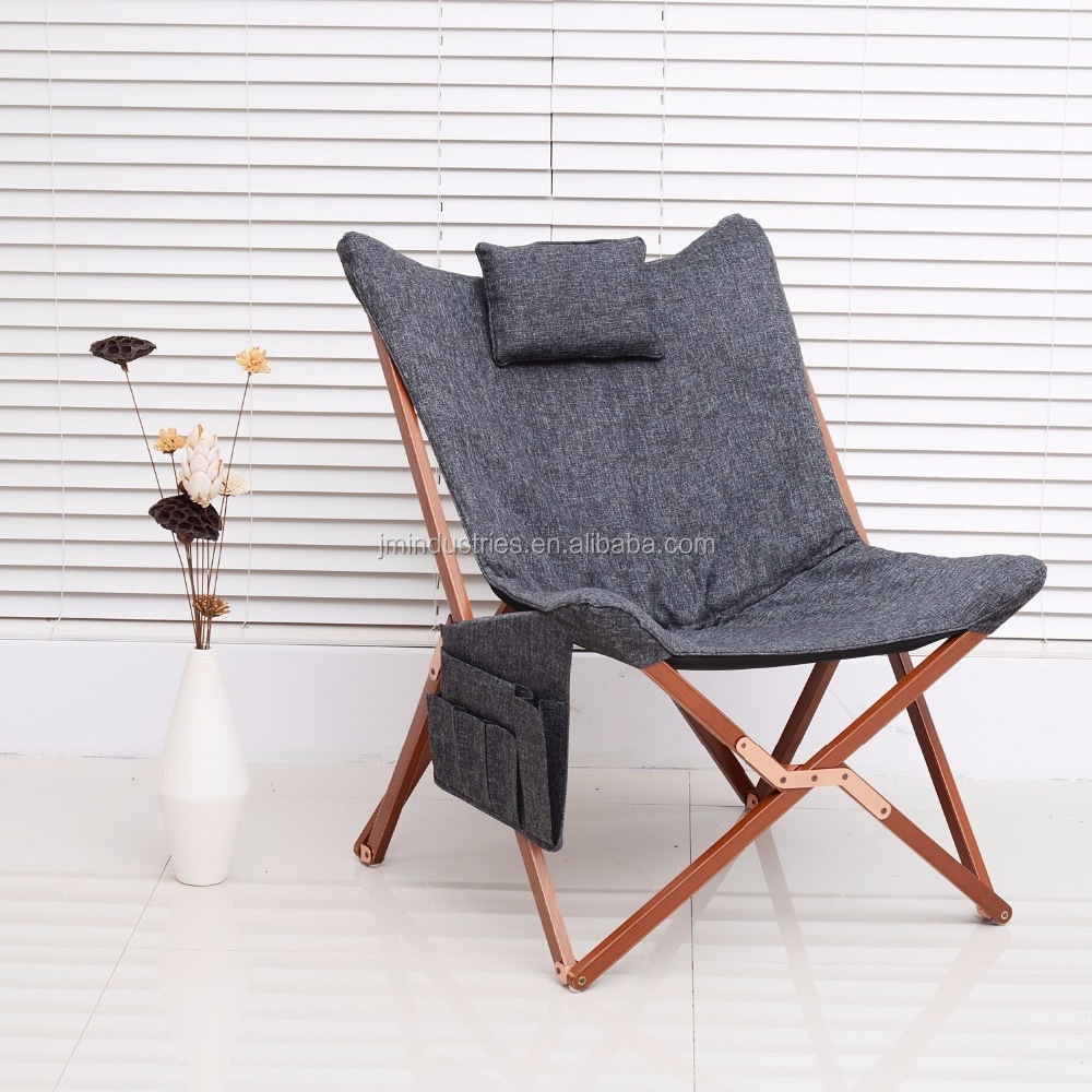Wood Portable Fabric Folding Butterfly Chair With 