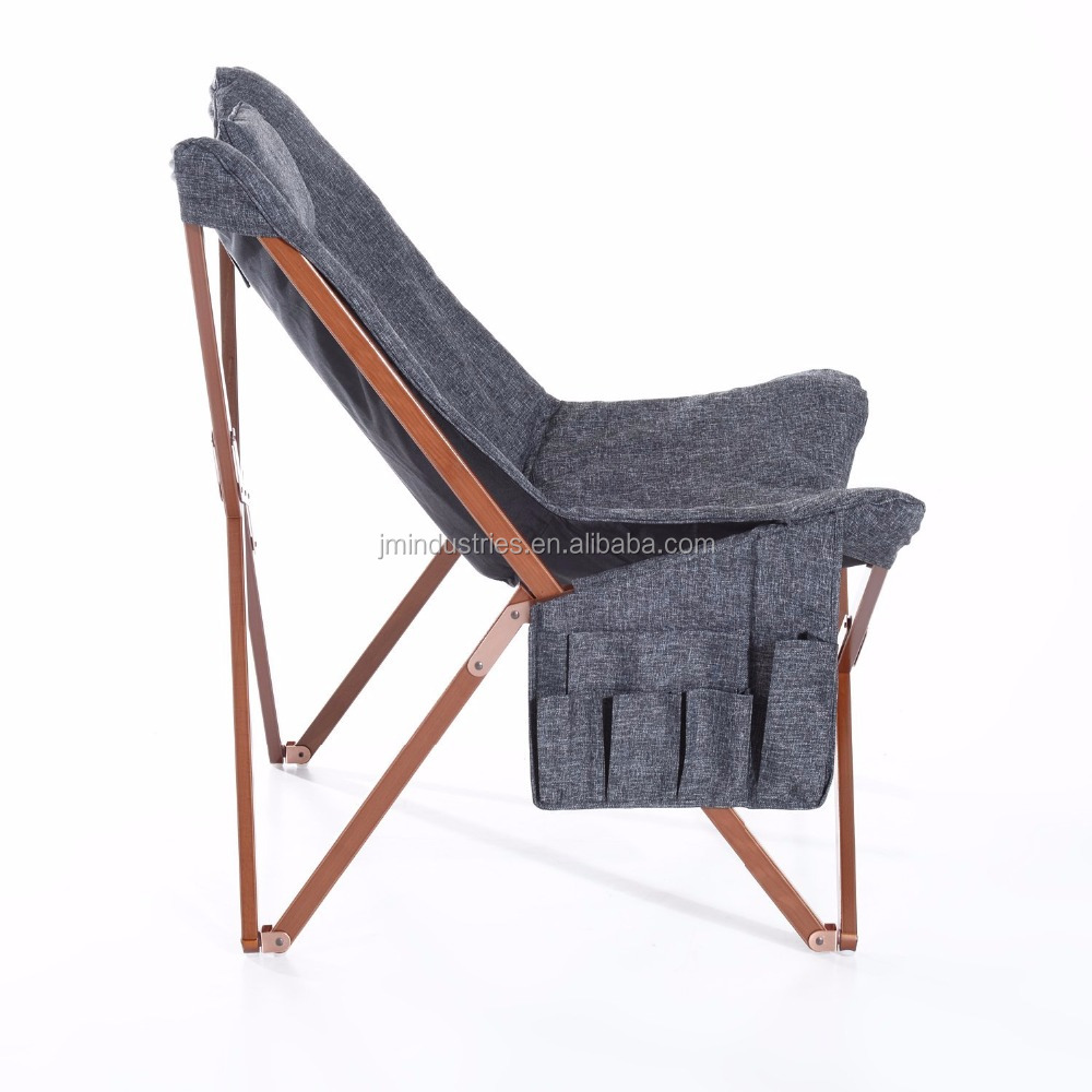 Wood Portable Fabric Folding Butterfly Chair With 