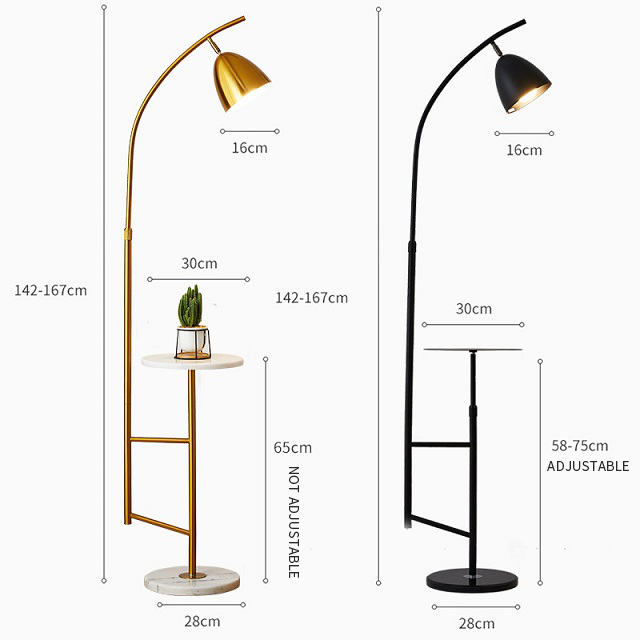 Chuse Modern Minimalist Nordic Led Floor Light Marble Flor Lamp With Table Luxury Floor Lamps For Li