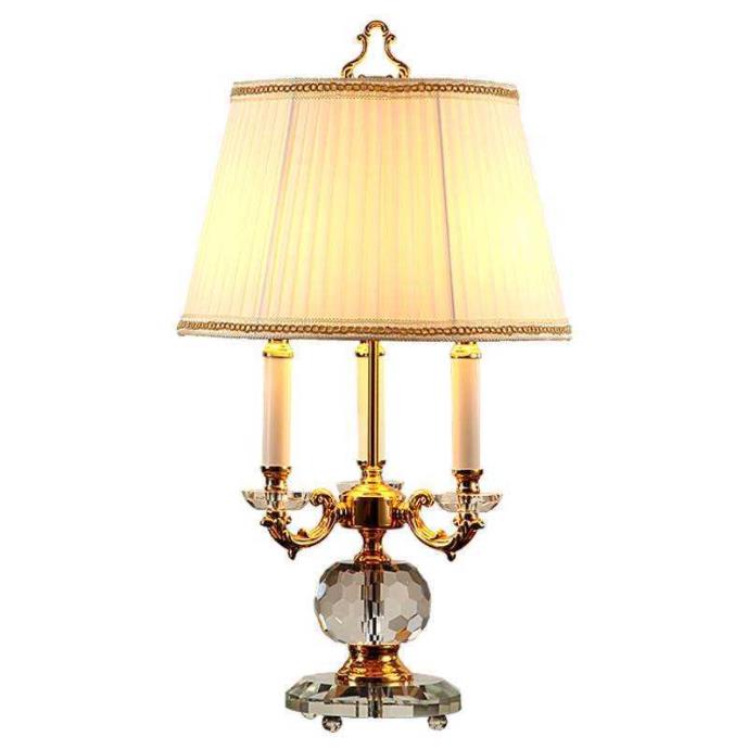 European luxury high-end crystal metal decorative table lamp hotel living room bedside table 3 and 4