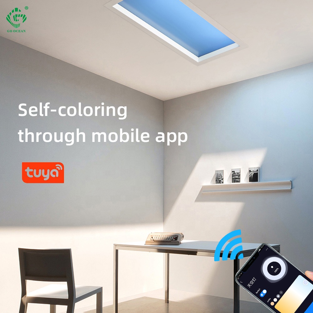 switch atmosphere artificial skylight Tuya app led blue sky ceiling led light blue sky ceiling panel