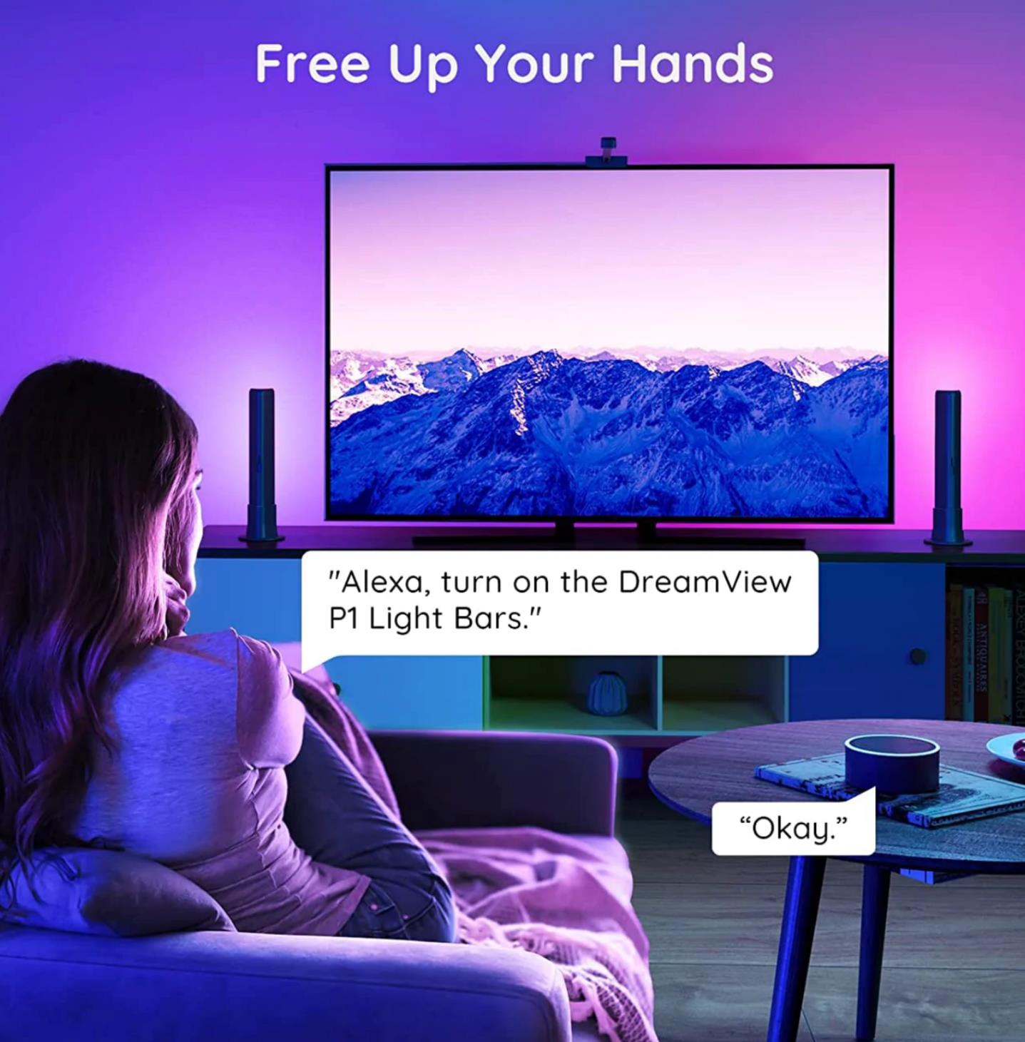 RGB atmosphere ambient gaming night light bar led modern rechargeable table lamp