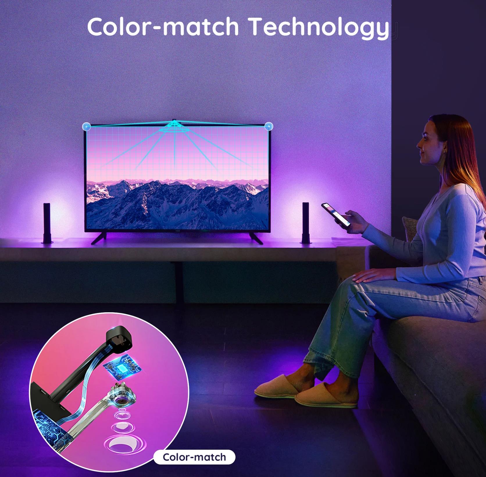 RGB atmosphere ambient gaming night light bar led modern rechargeable table lamp