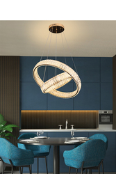 OEM High Quality Round Ring Twist Design Chandelier Lights Home Light Modern Led Chandelier Crystal 