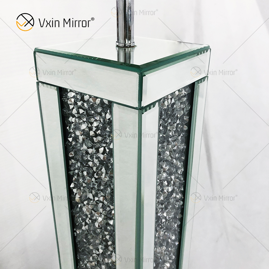 WXFL-032 Living room Luxury Silver Modern Crushed Dia mond Floor Standing Lamp mirror lamp for livin