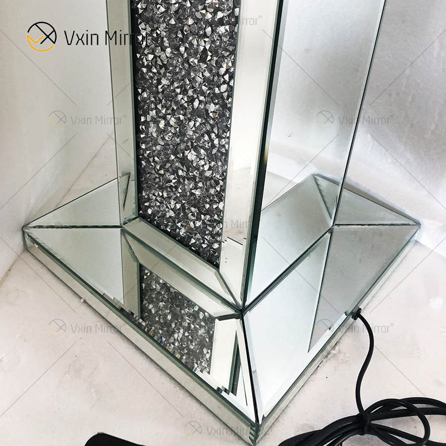 WXFL-032 Living room Luxury Silver Modern Crushed Dia mond Floor Standing Lamp mirror lamp for livin