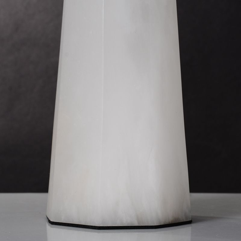 Luxury classic alabaster table lamp with fabric shade for livingroom bedroom bedside
