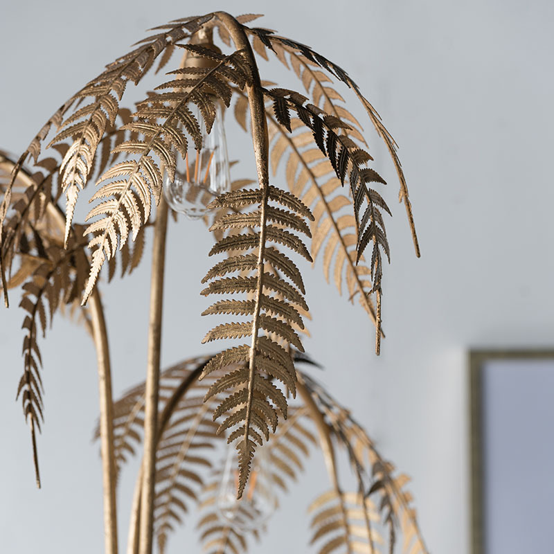 Wholesale Metal Palm Floor Light Decorative Modern Luxury Iron Palm Tree Gold Floor Standing Lamp fo