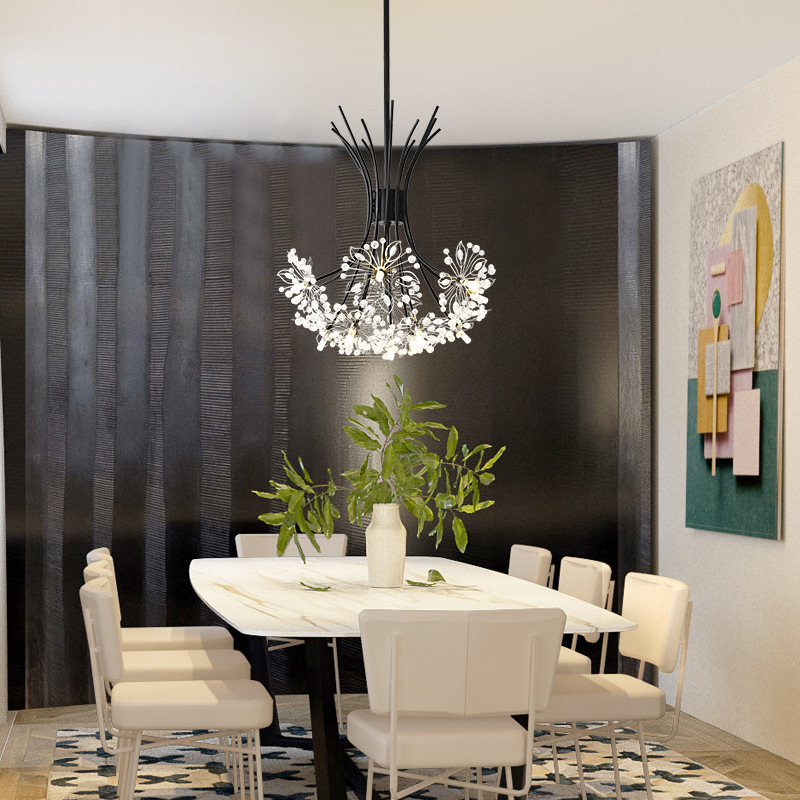 Modern Led Dandelion Flower Chandelier Living Room Home Decoration Bouquet Lamp