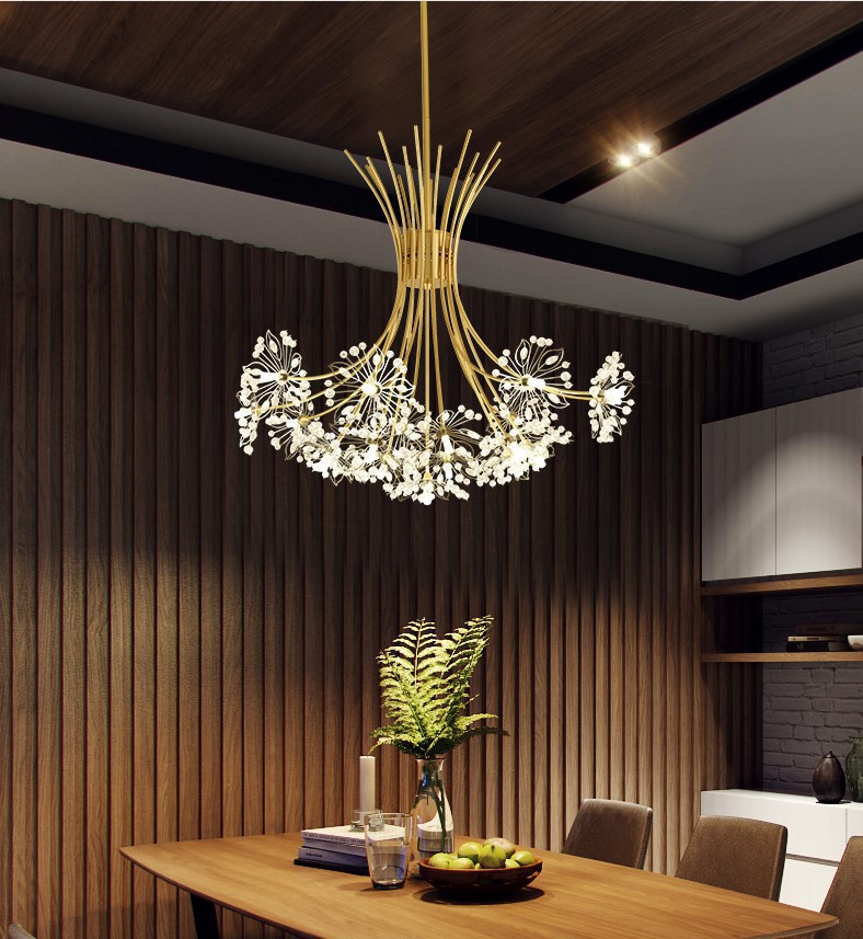 Modern Led Dandelion Flower Chandelier Living Room Home Decoration Bouquet Lamp