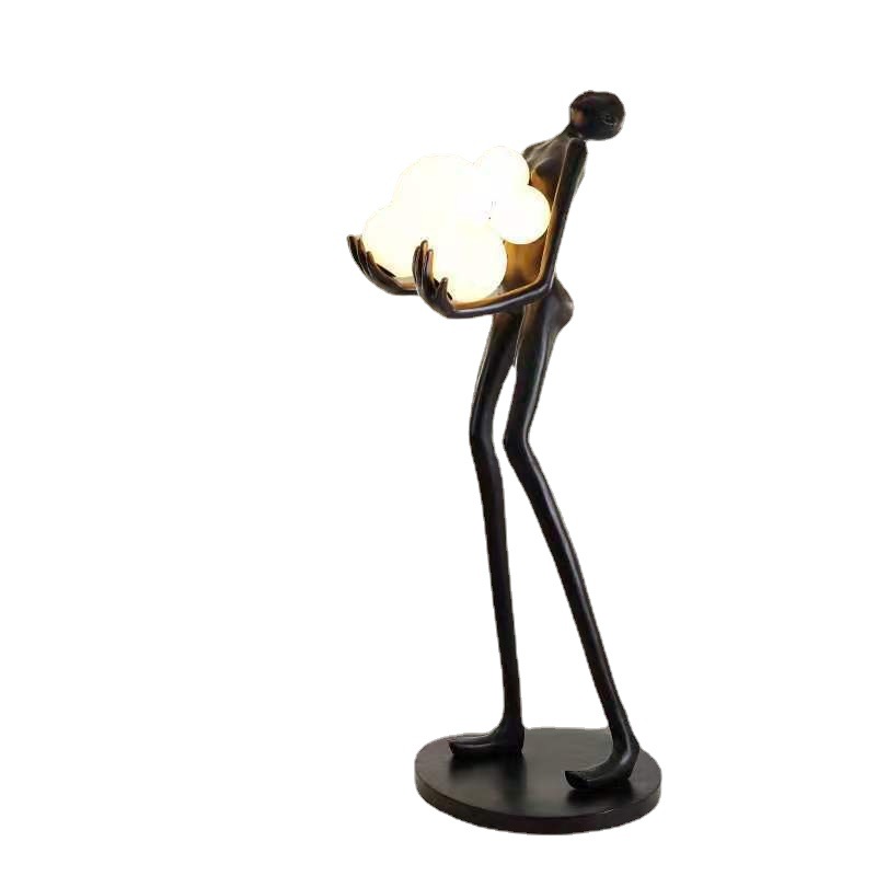 Nordic Abstract Aesthetic Glass ball Corner Standing Light Statue Floor Lamp for Hotel Room