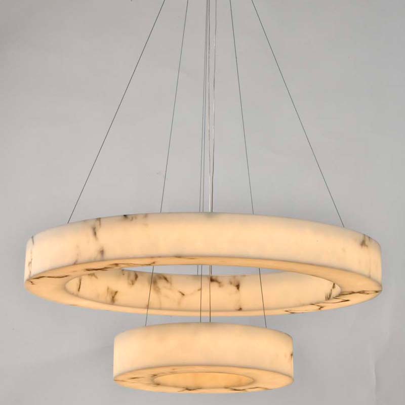 2022 new modern designer art deco luxury LED alabaster ring chandelier pendant lamp for home living 