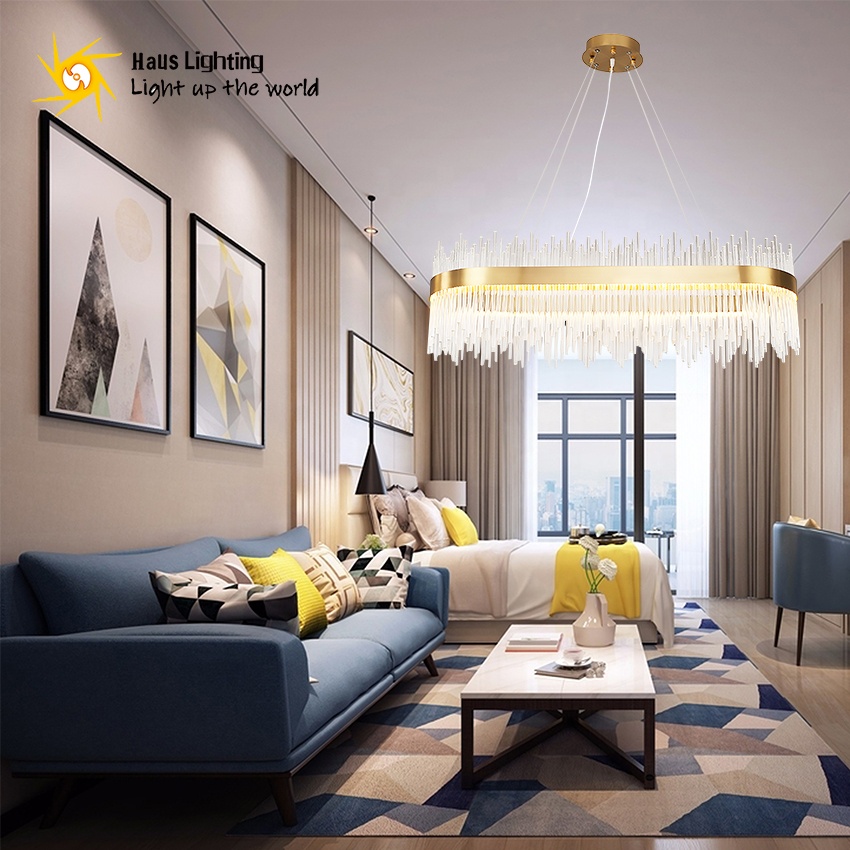 high quality customizable indoor home hotel modern hanging led lighting decoration luxury crystal ch