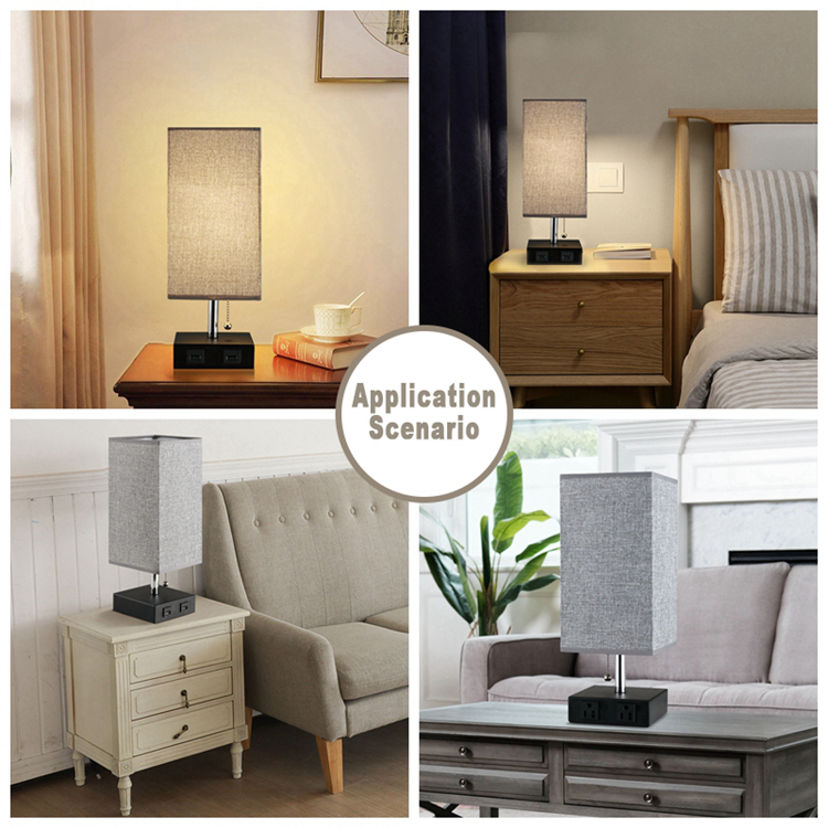 Fabric Usb Desk Lamp Square Fabric Reading Lamp Wi