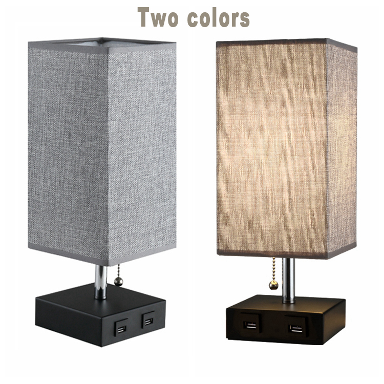 Fabric Usb Desk Lamp Square Fabric Reading Lamp Wi