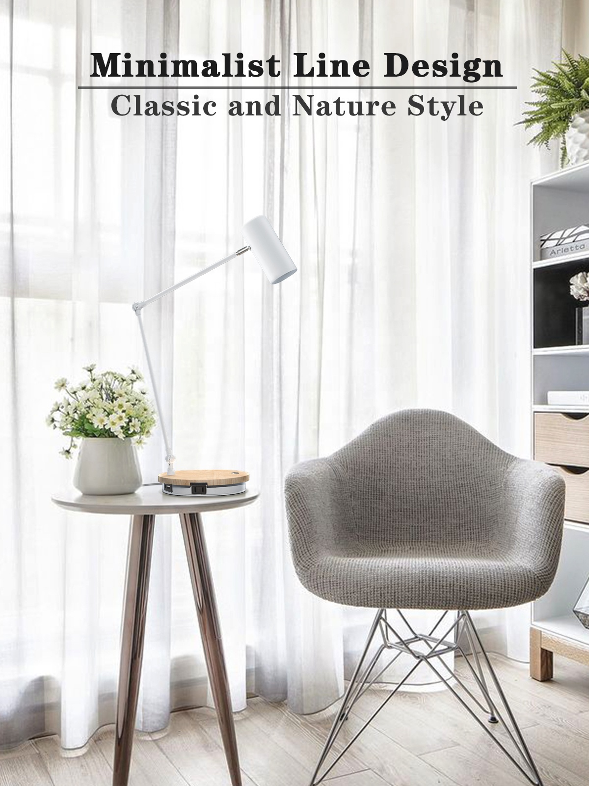 Fashion Metal Desk Lamp Wireless Charging Table La