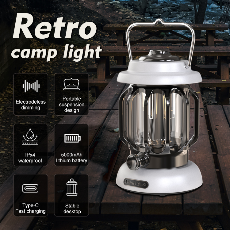 Portable Dimming 5000mAH Camping Lantern Nostalgie
