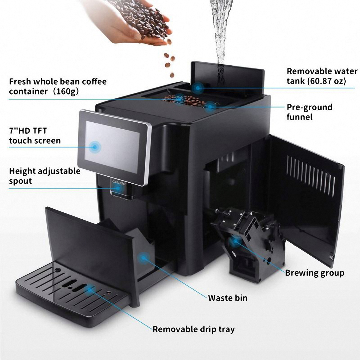 2022 Fully Automatic Espresso Turkish Professional Smart Coffee Machine For Home Office